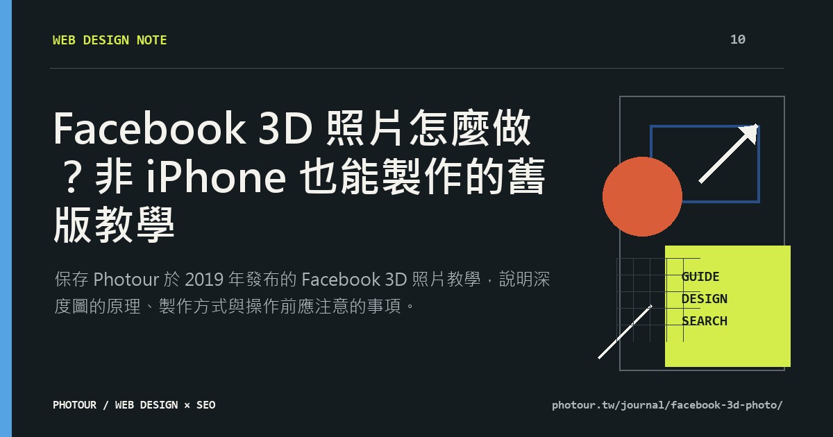 Facebook 3D 照片怎麼做?非 iPhone 也能製作的舊版教學重點摘要圖